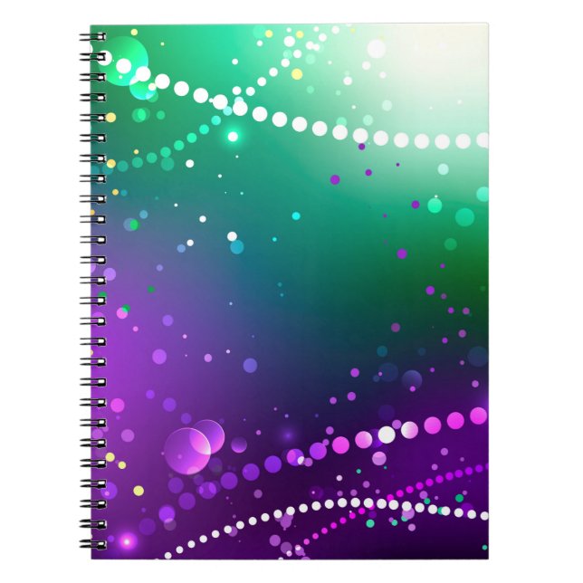 Mardi Gras Festive Purple Background Notebook (Front)