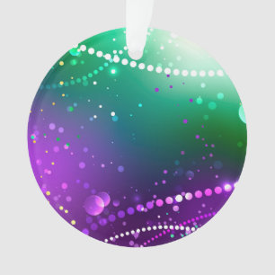 Mardi Gras Festive Purple Background Ornament