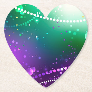 Mardi Gras Festive Purple Background Paper Coaster