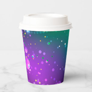 Mardi Gras Festive Purple Background Paper Cups