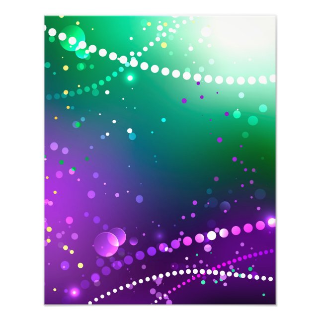 Mardi Gras Festive Purple Background Photo Print (Front)
