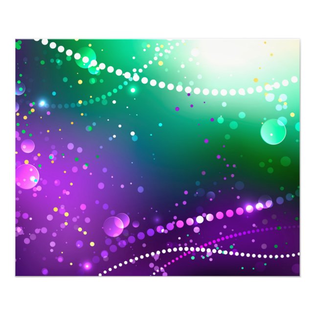 Mardi Gras Festive Purple Background Photo Print (Front)