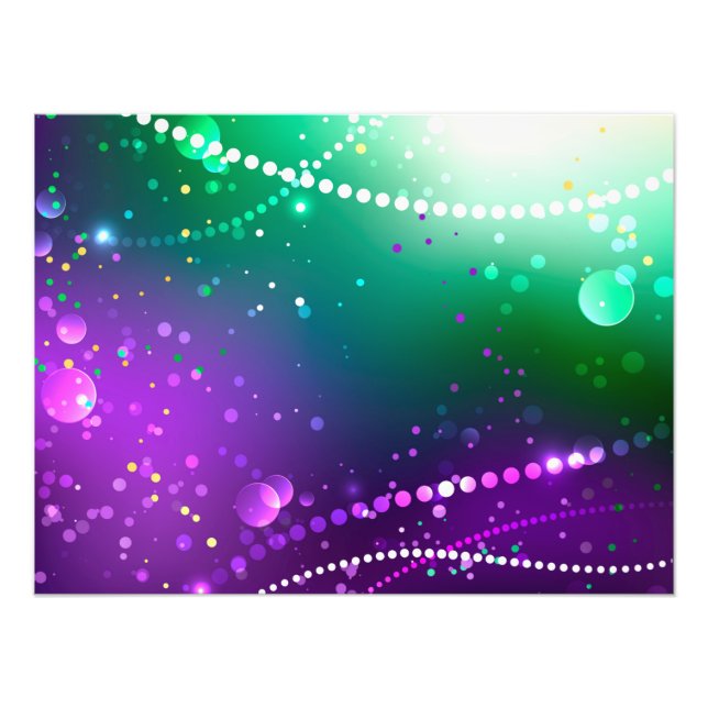 Mardi Gras Festive Purple Background Photo Print (Front)