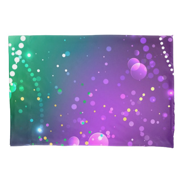 Mardi Gras Festive Purple Background Pillowcase (Front-Left)
