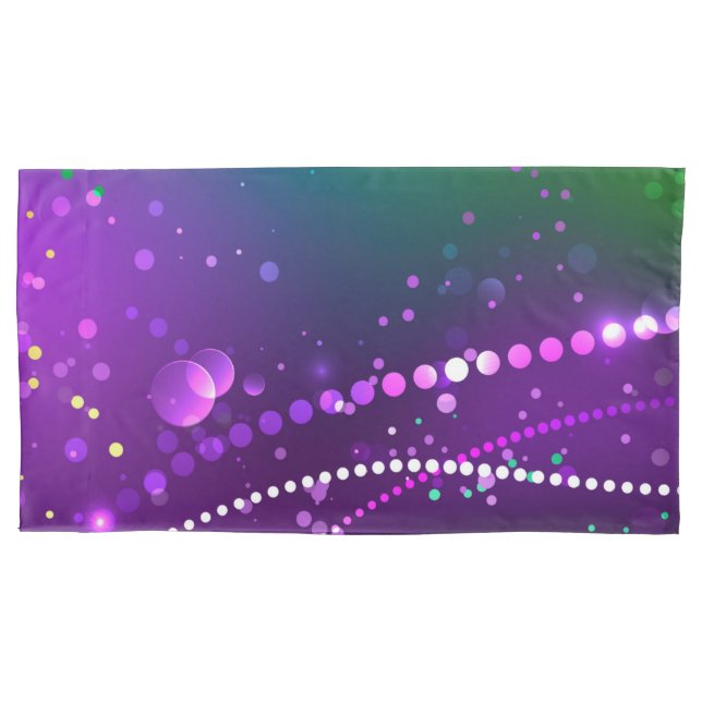 Mardi Gras Festive Purple Background Pillowcase (Front-Left)