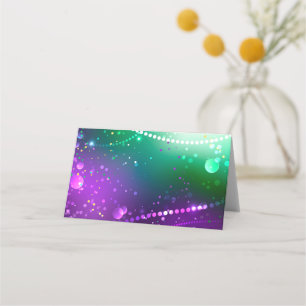 Mardi Gras Festive Purple Background Place Card