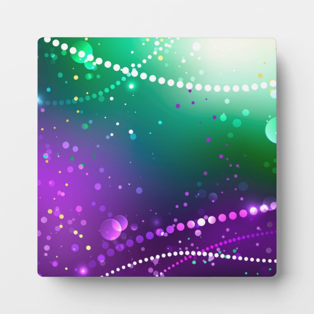 Mardi Gras Festive Purple Background Plaque (Front)