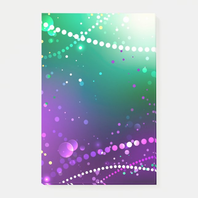 Mardi Gras Festive Purple Background Post-it Notes (Front)