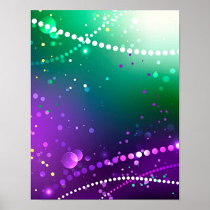 Mardi Gras Festive Purple Background Poster