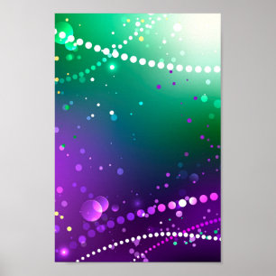 Mardi Gras Festive Purple Background Poster