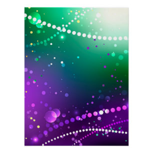 Mardi Gras Festive Purple Background Poster