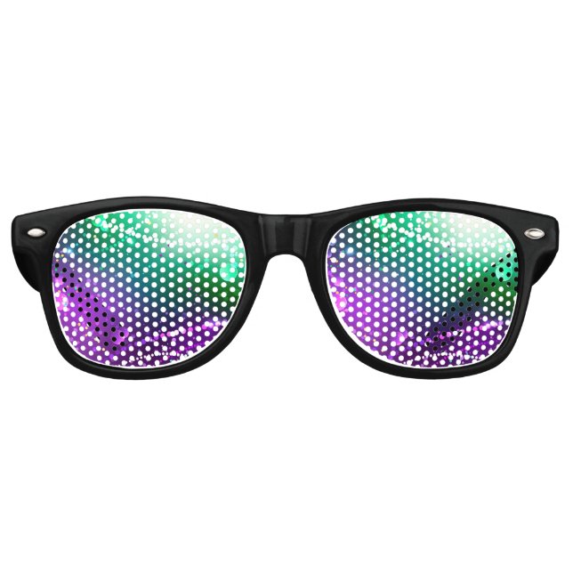 Mardi Gras Festive Purple Background Retro Sunglasses (Front)