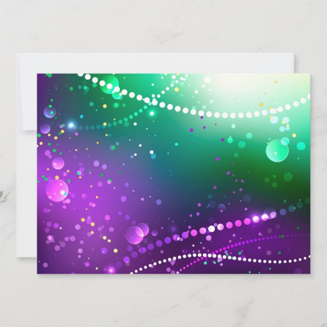 Mardi Gras Festive Purple Background Save The Date (Front)