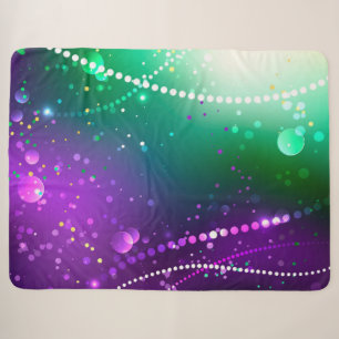Mardi Gras Festive Purple Background Sherpa Blanket