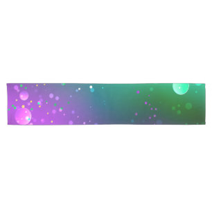 Mardi Gras Festive Purple Background Short Table Runner