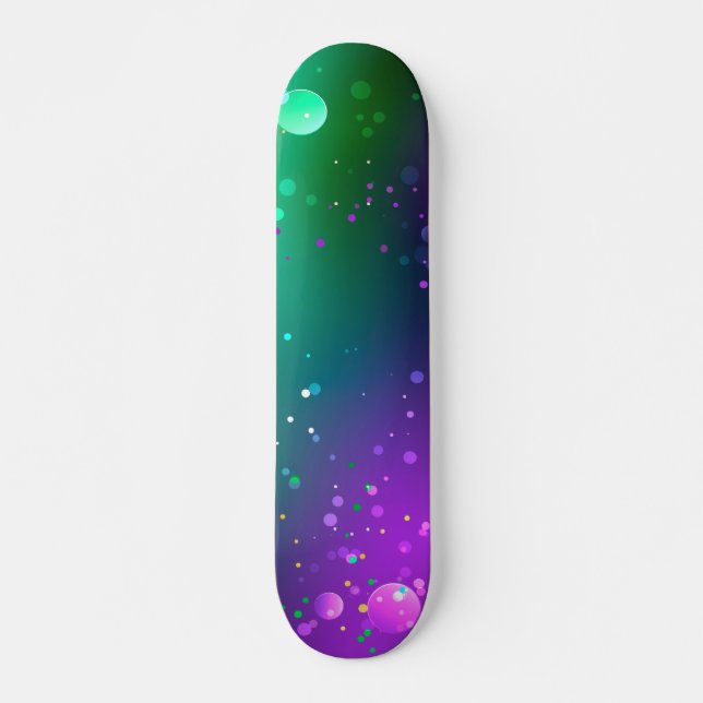 Mardi Gras Festive Purple Background Skateboard (Front)