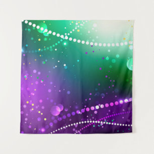 Mardi Gras Festive Purple Background Tapestry