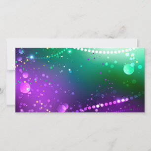 Mardi Gras Festive Purple Background Thank You Card