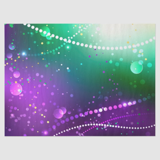 Mardi Gras Festive Purple Background Tissue Paper (Front)