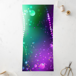 Mardi Gras Festive Purple Background Tri-Fold Announcement