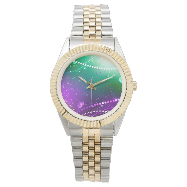 Mardi Gras Festive Purple Background Watch (Front)