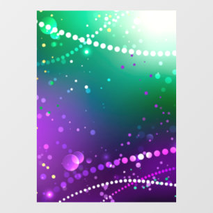 Mardi Gras Festive Purple Background Window Cling
