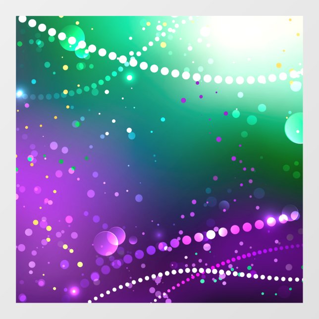 Mardi Gras Festive Purple Background Window Cling (Sheet)