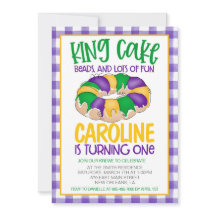 Mardi Gras First Birthday Invitation