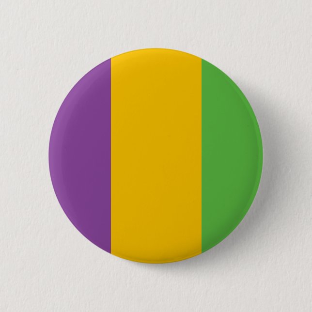 Mardi Gras Flag Crown 2 Inch Round Button (Front)