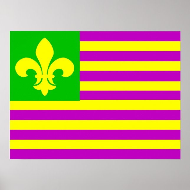 Mardi Gras Flag Poster (Front)