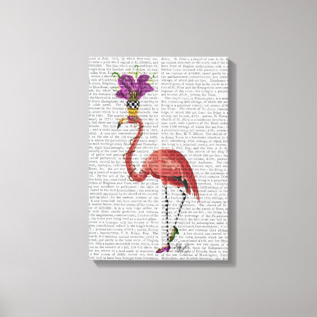 Mardi Gras Flamingo Full Canvas Print (Front)