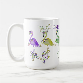 Mardi Gras flamingos party Coffee Mug