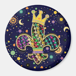 Mardi Gras Fleur Celebrate Magnet