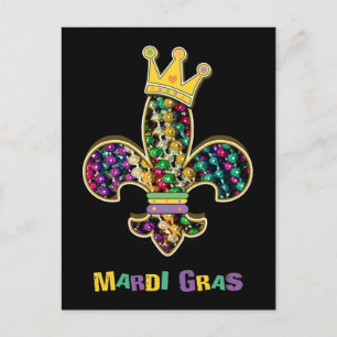 Mardi Gras Fleur Celebrate Postcard