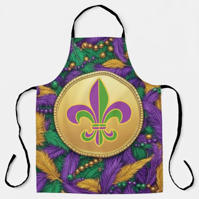 Mardi Gras Fleur de lis Apron (Front)