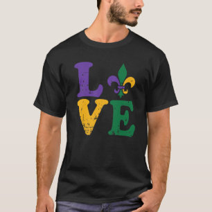Mardi Gras Fleur De Lis Beads And Bling Y'all Nola T-Shirt