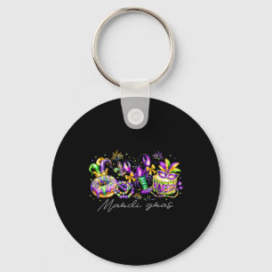 Mardi Gras Fleur De Lis Beads Louisiana Festival C Keychain