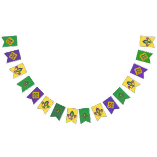 Mardi Gras Fleur De Lis Bunting Flags