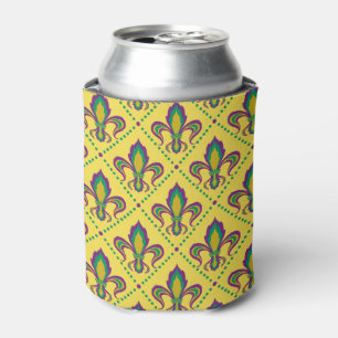 Mardi Gras Fleur De Lis Can Cooler