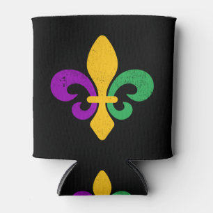 Mardi Gras Fleur De Lis Can Cooler