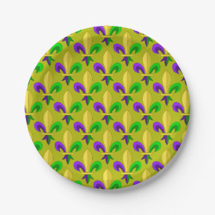 Mardi Gras fleur de lis Carnival pattern Paper Plate