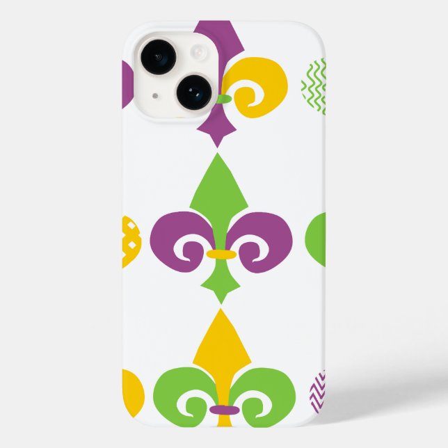 Mardi Gras Fleur de Lis Case-Mate iPhone Case (Back)