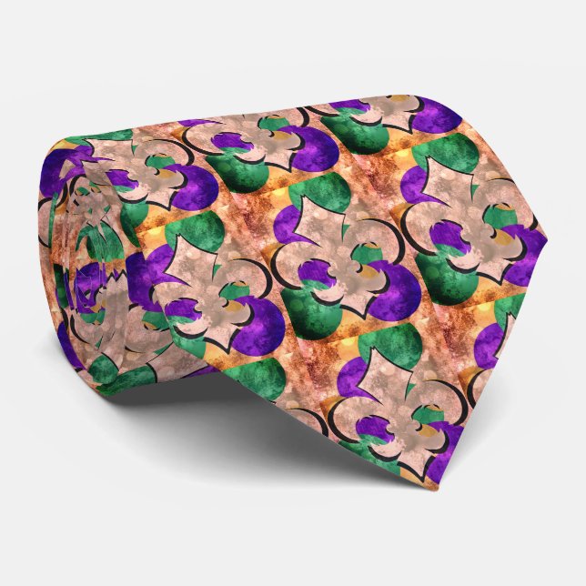 Mardi Gras | Fleur De Lis Cravate (Roulé)