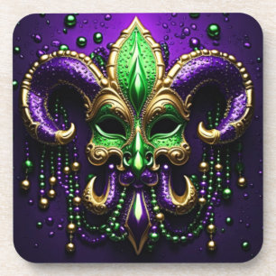 Mardi Gras Fleur De Lis Design Coaster