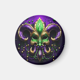 Mardi Gras Fleur De Lis Design Magnet