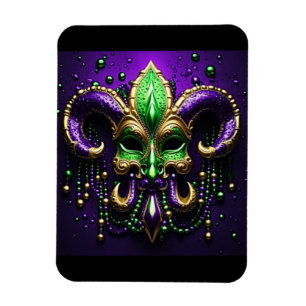 Mardi Gras Fleur De Lis Design Magnet