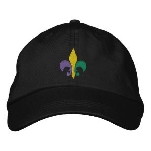 Mardi Gras ~ Fleur De Lis Embroidered Hat