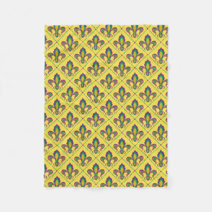 Mardi Gras Fleur De Lis Fleece Blanket