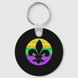 Mardi Gras Fleur De Lis For Carnival Celebration Keychain