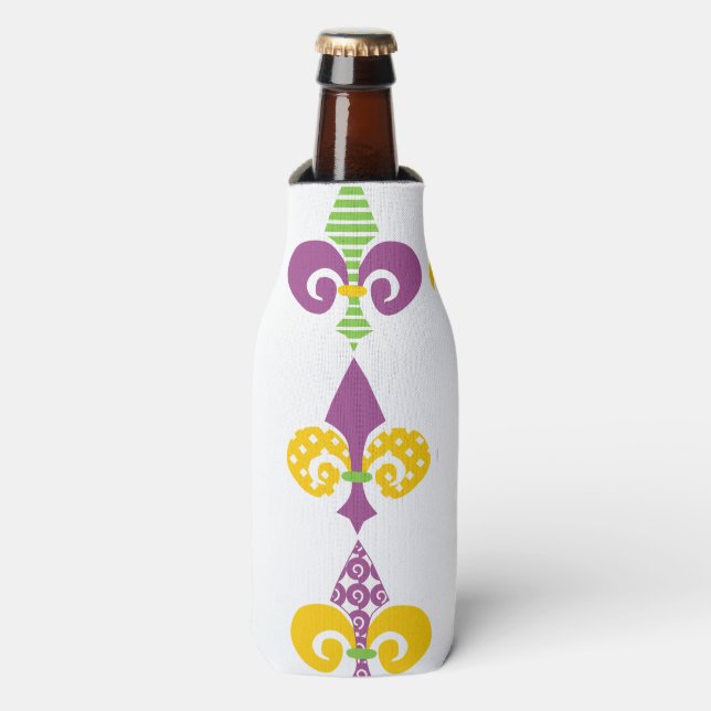 Mardi Gras Fleur de Lis Glacière de bouteilles (Bottle Devant)